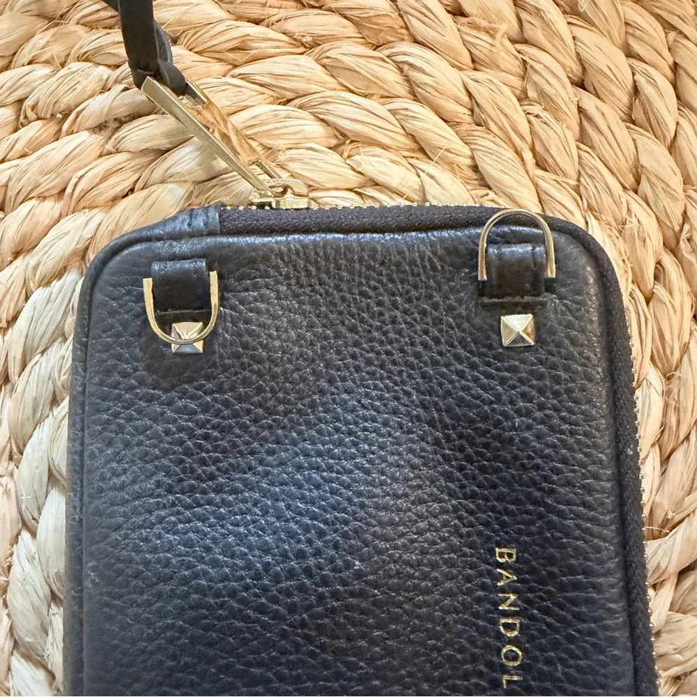 Bandolier EXPANDED POUCH Top Grain Leather Expanded Zip Pouch in Black/Gold - Picture 7 of 9